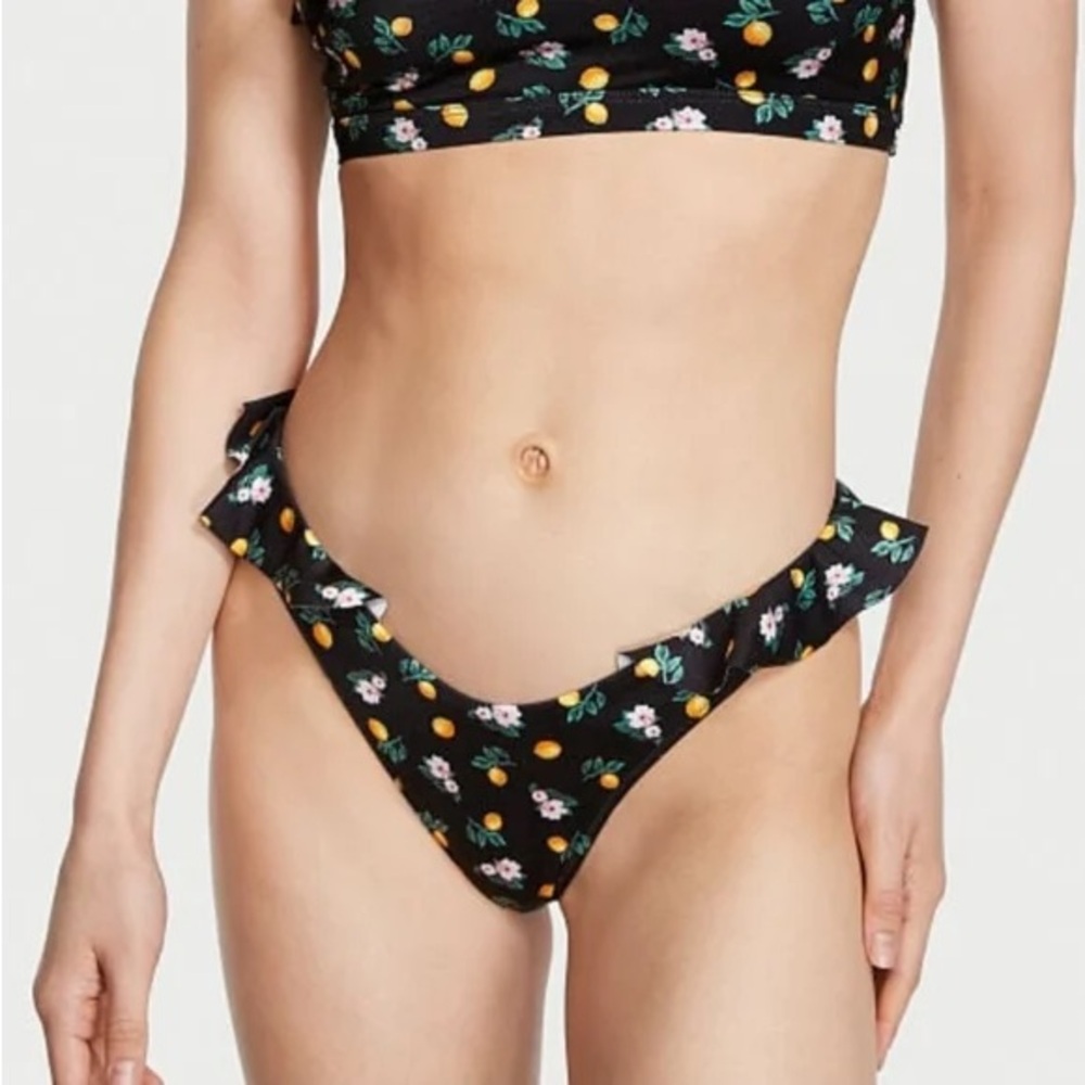 Floral and Fruit Print Bikini Bottom